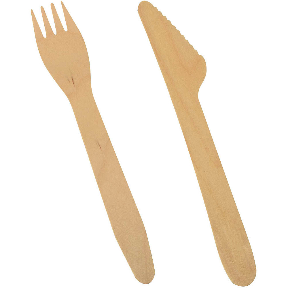 Produktbild von Wooden cutlery set with napkin
